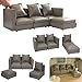 iLAND Dollhouse Furniture Miniature Sectional Couch Set for Doll House Dcor Fit 112 Scale Accessories Modern Gray Faux Leather Sofa Timeless Classic - Image 2
