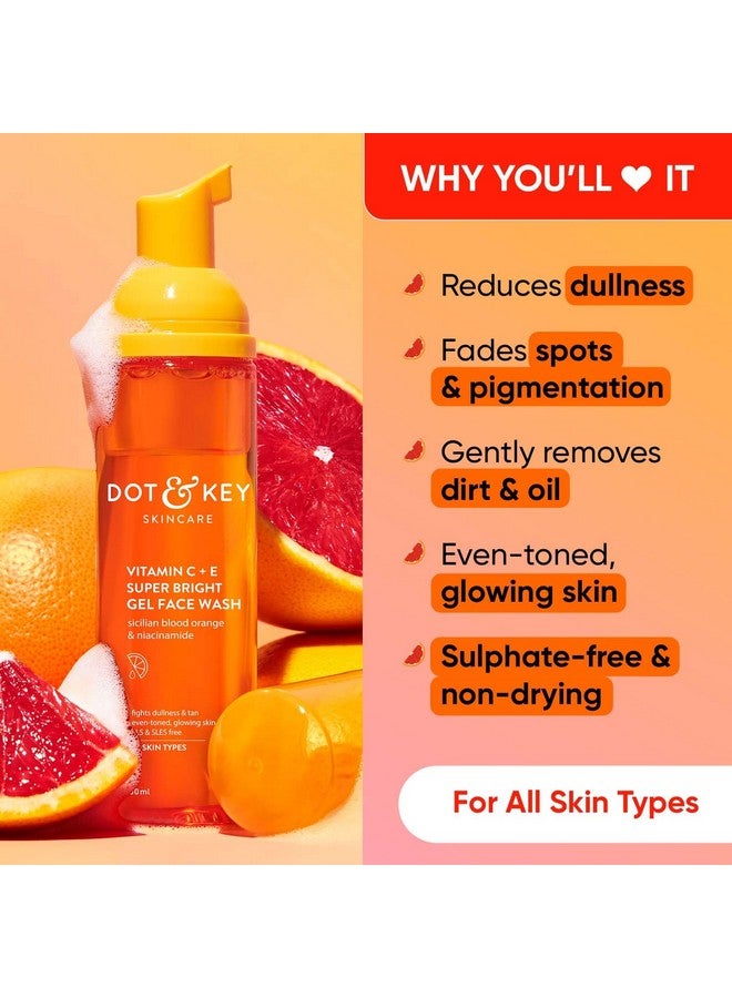 DOT & KEY Vitamin C Super Bright Foaming Face Wash For Dull&Pigmented Skin|With Triple Vitamin C,Blood Orange&Papaya|Sulphate Free|For All Skin Types|For Women&Men|Travel Edition|80Ml - Image 2