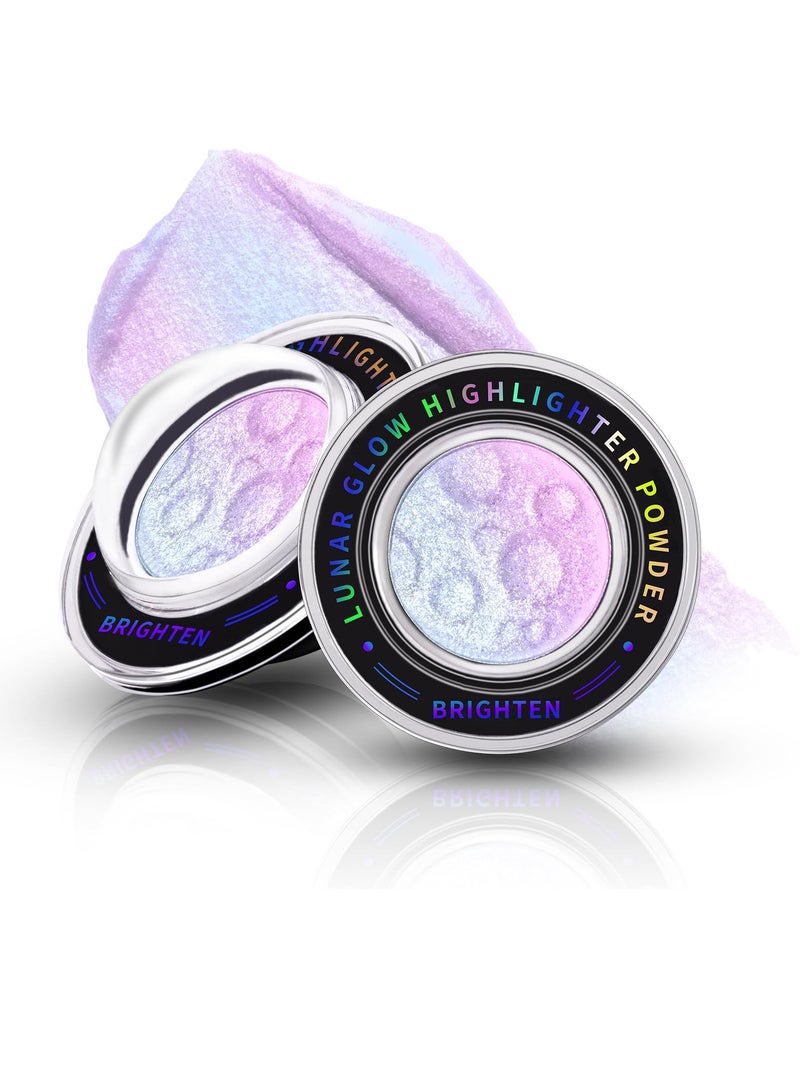 Excefore Face Highlighter Palette, Multichrome Glitter Highlighter Waterproof Long-Lasting Makeup, Brightens Face Complexion Contour, Inner Corner Eye Highlighter Illuminator, Silky Creamy Mineral Eyeshadow - Image 1