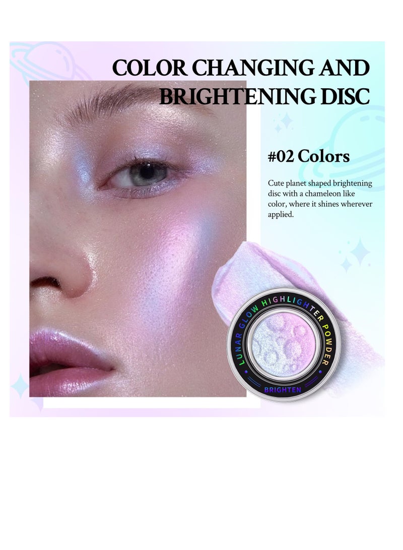 Excefore Face Highlighter Palette, Multichrome Glitter Highlighter Waterproof Long-Lasting Makeup, Brightens Face Complexion Contour, Inner Corner Eye Highlighter Illuminator, Silky Creamy Mineral Eyeshadow - Image 2