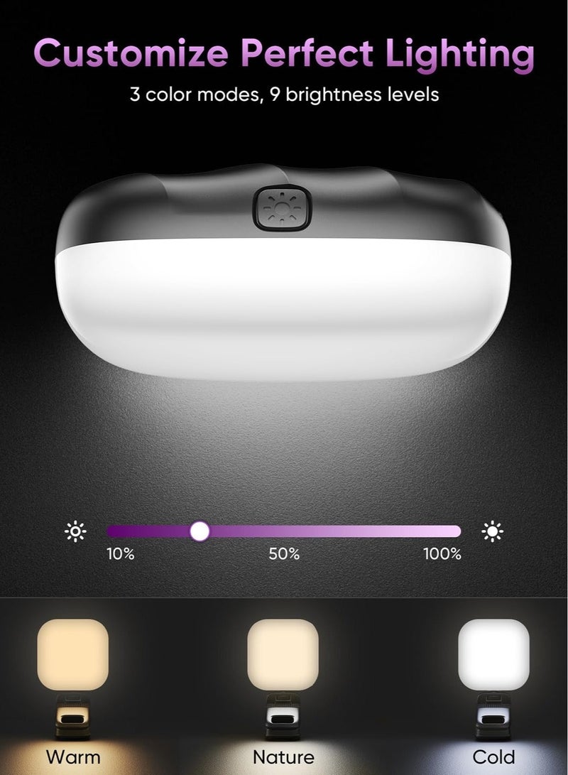 Captaintech LED Video Light, Selfie Light with Front & Back Phone Clip, Selfie Light for iPhone, with 3 Light Modes, Portable Light for TikTok, Makeup, Vlog, Selfie, Live Stream - Image 5