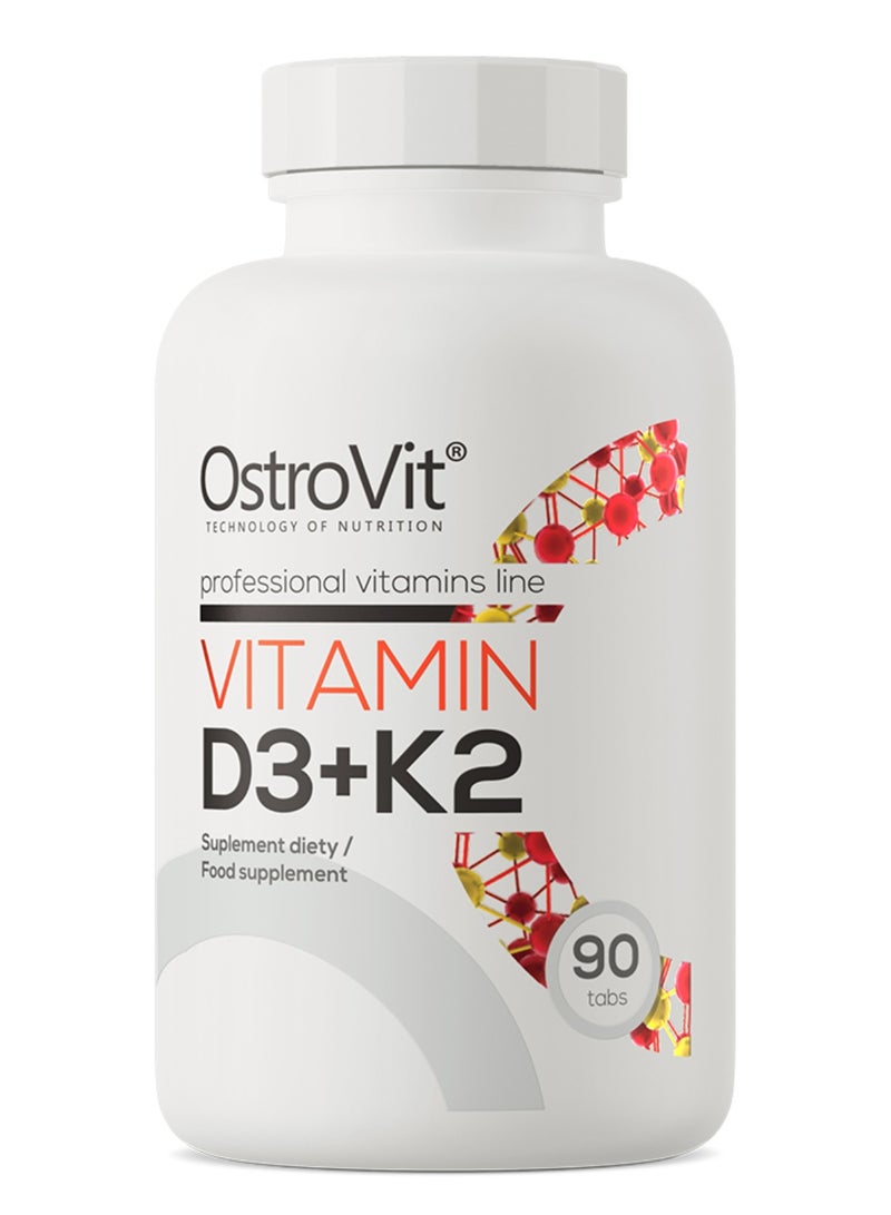 OstroVit Vitamin D3 + K2 90 tablets, Immune & Muscle Support – High Absorption  - Image 1