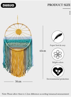 DUNISO Macrame Wall Hanging, Hand Woven Boho Tapestry, Sun Wall Decor Dream Catcher, Woven Hanging Tapestry with Tassels for Bedroom Living Room Apartment Wedding Party  - Image 4