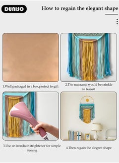 DUNISO Macrame Wall Hanging, Hand Woven Boho Tapestry, Sun Wall Decor Dream Catcher, Woven Hanging Tapestry with Tassels for Bedroom Living Room Apartment Wedding Party  - Image 5