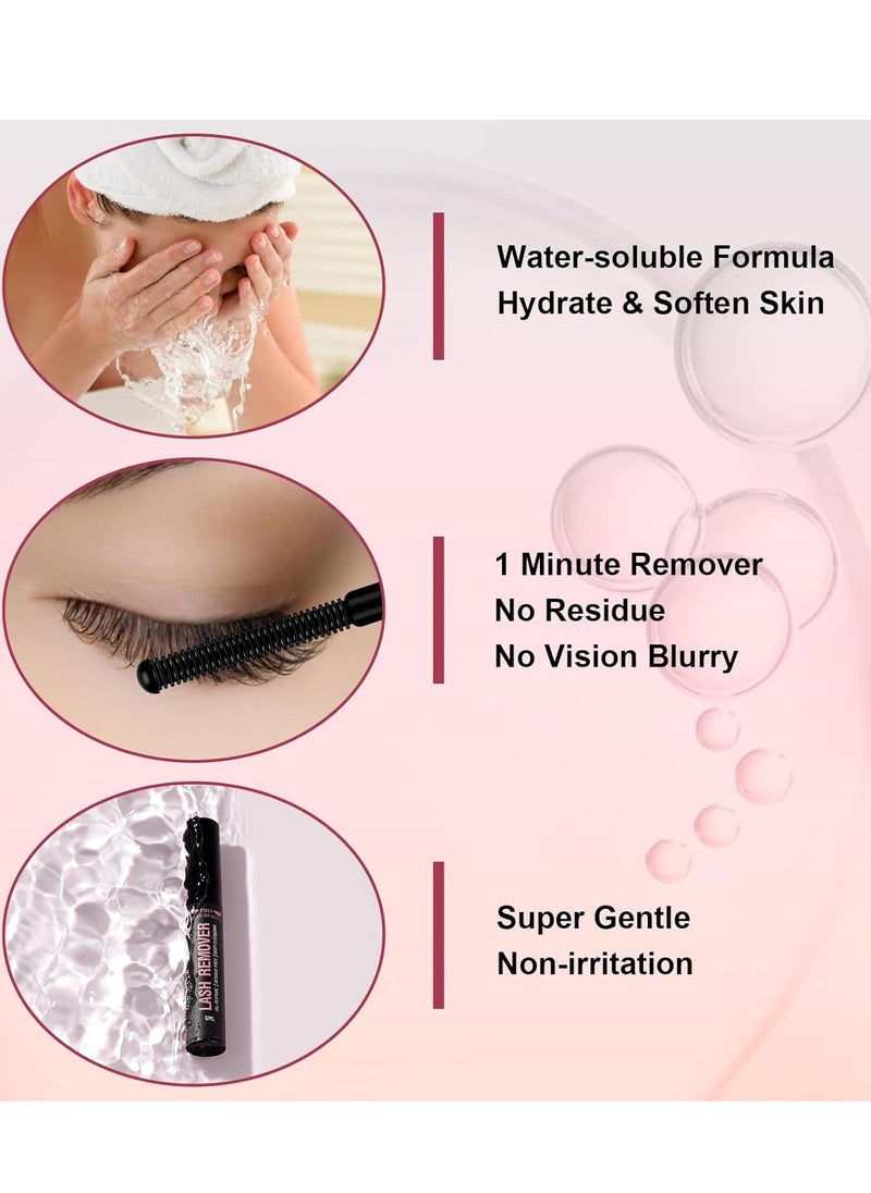 PRO LASHBEAUTY Cluster Lash Glue Remover 5 ML Lash Remover DIY Eyelash Extension Remover Eye Makeup Cleanser, Easy Removal of Cluster Eyelashes Gentle Soothing Nourishing Self-Use Oil Texture 5ML  - Image 4