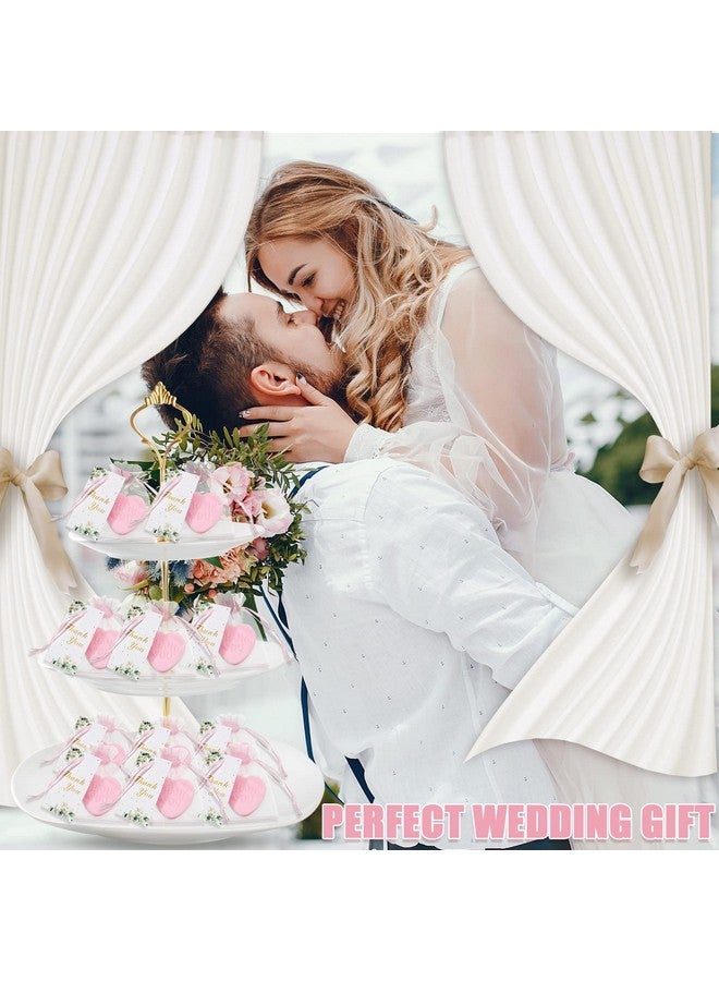 Demissle 60 Sets Scented Heart Soap Favors for Guests Baby Shower Favors Soaps Thank You Soap Christmas Gifts with Thank You Tags Organza Bag Heart Soap Wedding Party Bridal (Pink) - Image 3