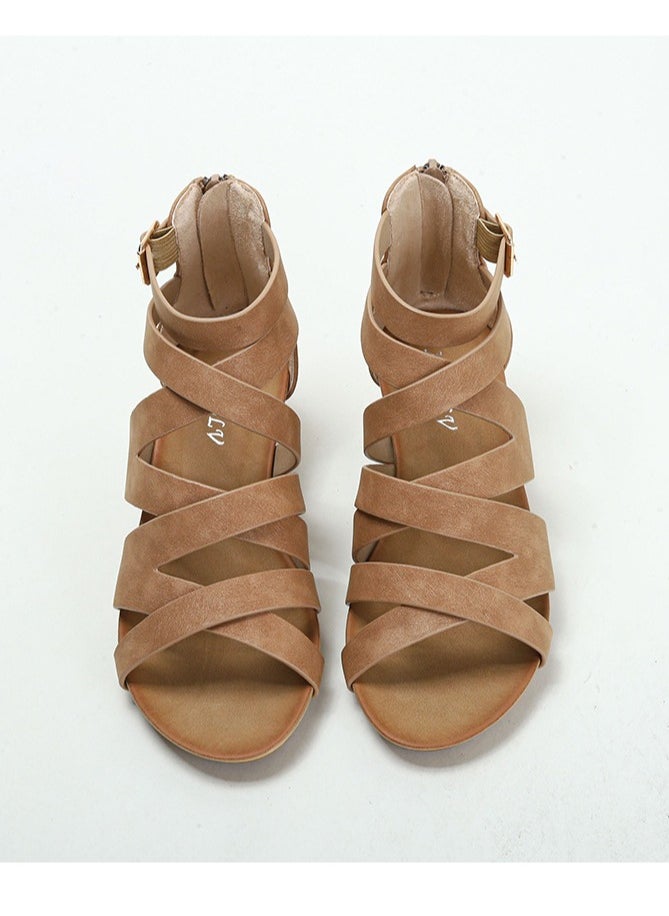 SIKETU Summer Slope Thick Bottom Women's Casual Simple Roman Sandals  - Image 1