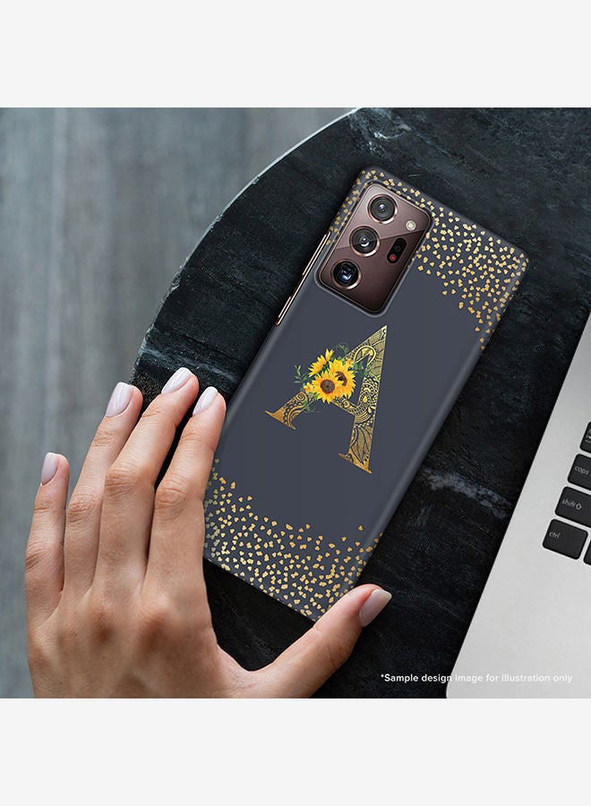 Stylizedd Monogram Slim Cover for Samsung Galaxy Note 20 Ultra Case Custom Initials Letter Floral Pattern Snap Series Mobile Cover Matte Alphabet  - U (Grey) - Image 2