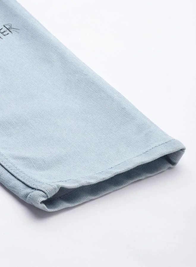 The Indian Garage Co Blue The Indian Garage Co Men Regular Fit Jeans with Graphic Print for Men | Best Price UAE