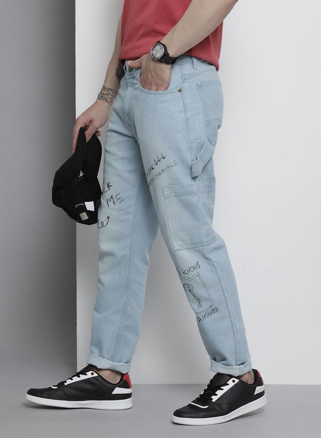 The Indian Garage Co Men Regular Fit Jeans with Graphic Print - Image 1
