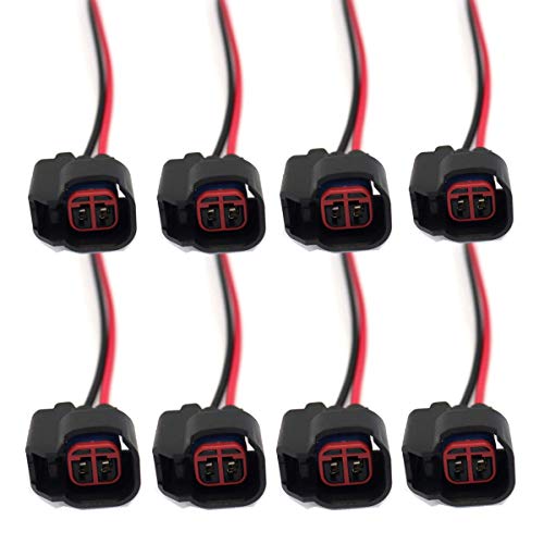 FainWan (8pcs) Fuel Injector Connector for EV6 EV14 USCAR Pigtail Harness Socket Plug Wire for LS2 LS3 LS7 Compatible with G-M Fo-rd Do-dge J-e-e-p Mustang Vehicles Bos-ch - Image 1