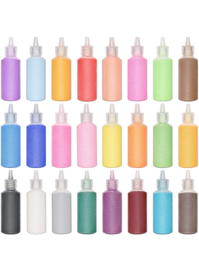MIKIMIQI 24 Pcs Art Sand Assorted Colors Craft Sand Kit 1.25Oz Bottles Sand Arts And Crafts Kit Diy Sand Painting Vase Glass Sand Scenic Sand Wedding Sand For Decorations Party Favors - Image 1