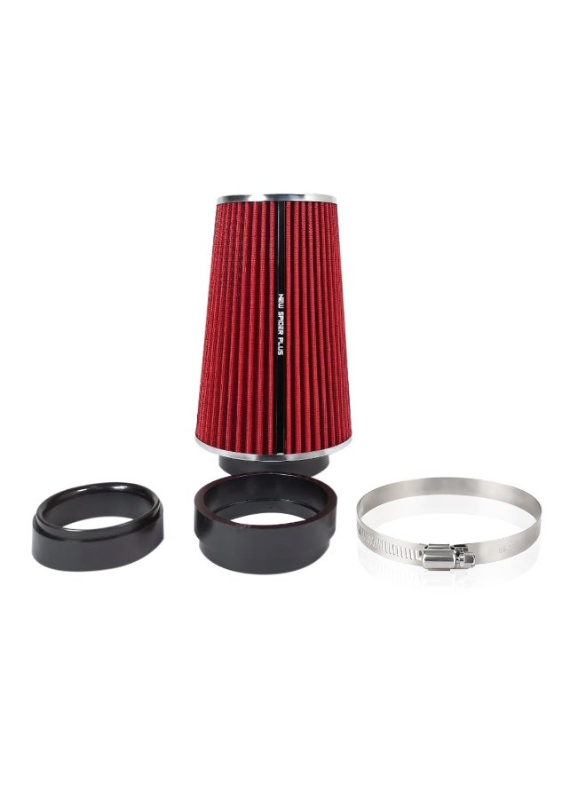 SPIDER High Performance Cone Air Filter, Washable & Reusable Intake Filter with Clamp, Universal Fit 3” 3.5” 4” Inlet, Improves Airflow & Engine Performance - 9732 - Image 2