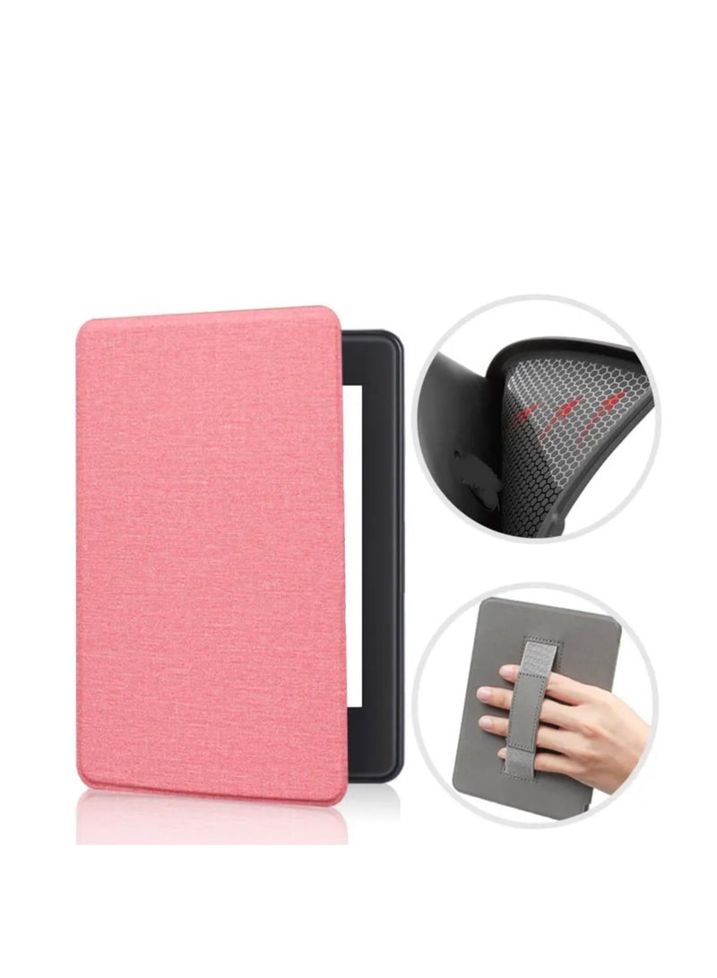Slimshell Case Cover with Hand Strap Belt for 7" All-New Kindle Paperwhite 12th 2024 or Kindle Paperwhite Signature Edition 2024, Smart Shell with Auto Sleep/Wake (Pink)  - Image 2