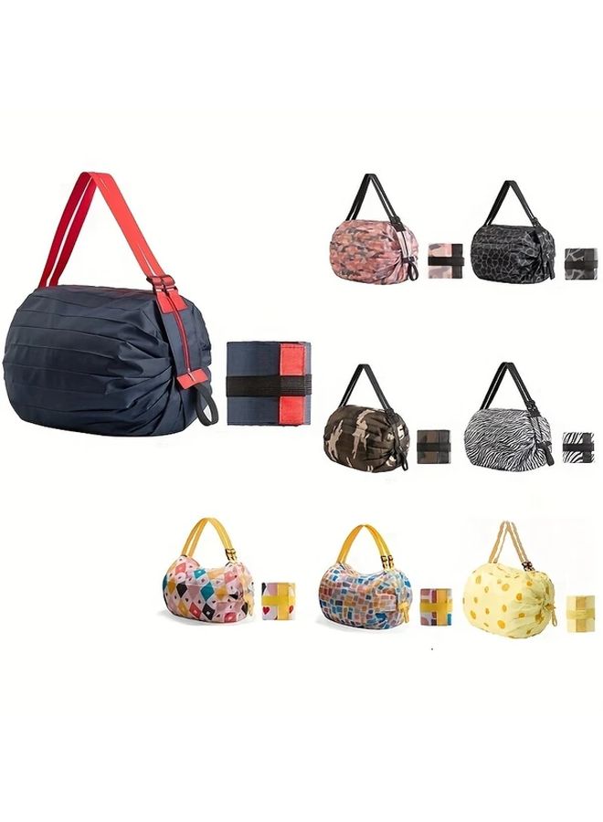 Foldable Shopping Bag Large Capacity Portable Grocery Bag Coffee Camo Shoulder Bag - Image 3