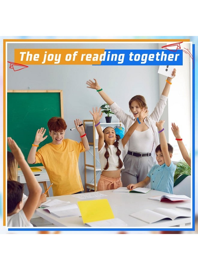 Jutom I Love To Read Rubber Bracelets Motivational Rubber Wristband Colorful Motivational Wristbands Vital Silicone Wristbands Bracelets For Kids Rewards Teachers Home Classroom Decoration Party (60 Pcs) - Image 2