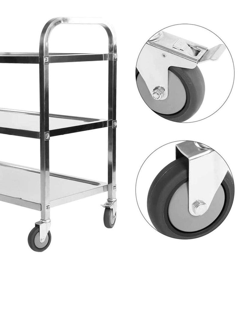Serving Trolley Of 3 Layers Stainless Steel
