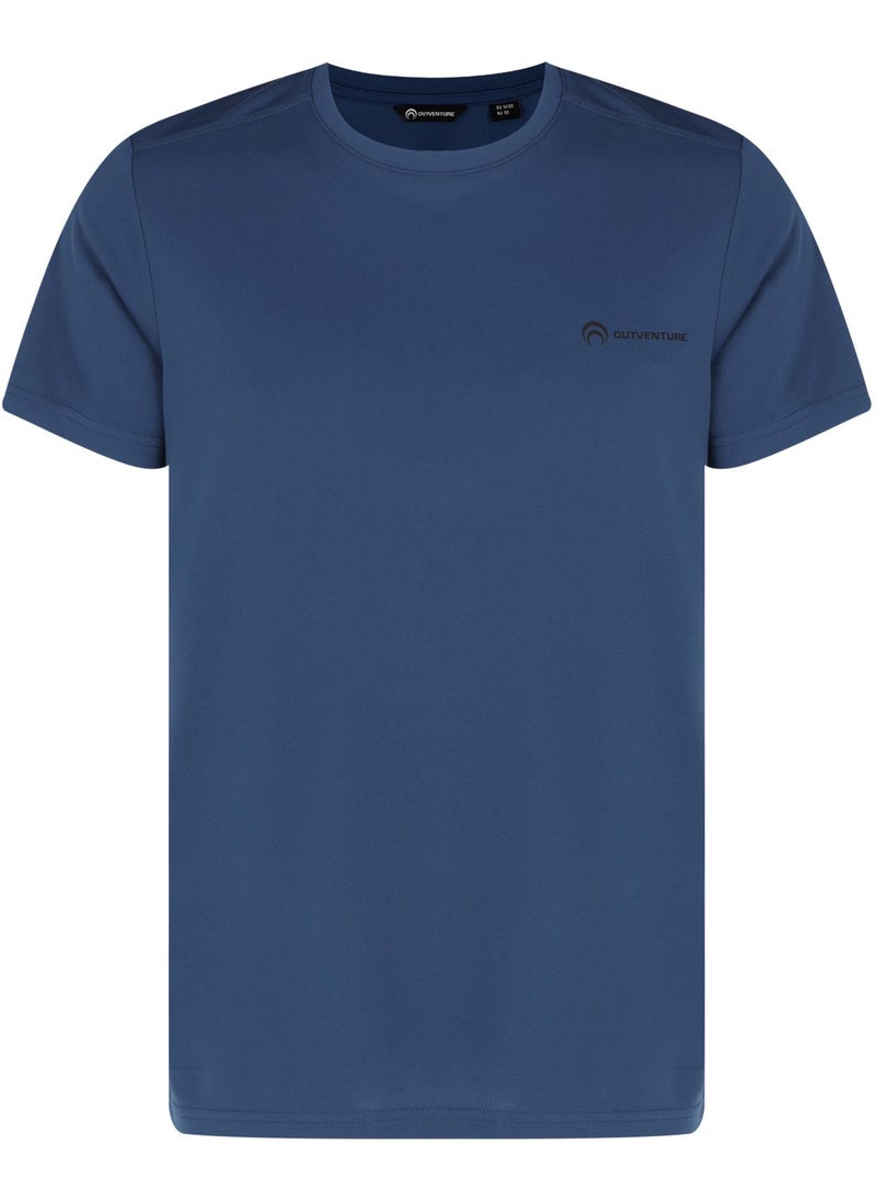 Outventure Outventure Men’s Blue T-Shirt – Slim Fit, Durable & Wear-Resistant Fabric, Breathable & Lightweight for Outdoor Adventures & Travel 