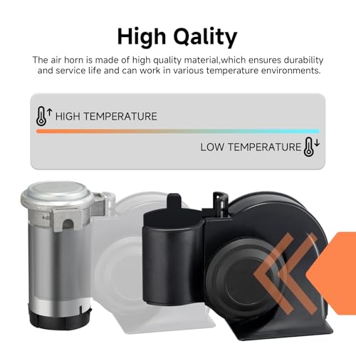 AOLIHAN Car Horn 2pcs, Train Horns for Truck Car, Super High Pitched Air Horn for Car 12V - Image 5