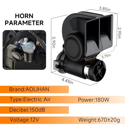 AOLIHAN Car Horn 2pcs, Train Horns for Truck Car, Super High Pitched Air Horn for Car 12V - Image 3