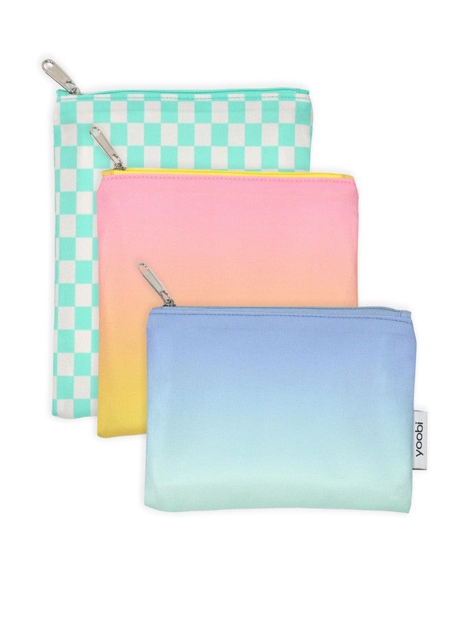 Yoobi Reusable Snack Bags - 3 Brightly Colored Food Safe Lunch Bags in Various Sizes for Veggies, Snacks, Sandwiches & More for Kids & Adults - Image 1