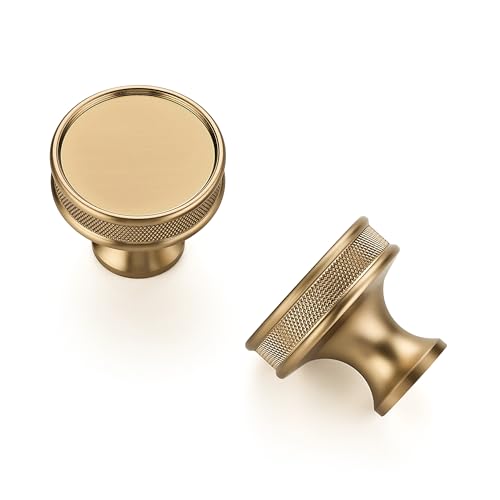 Ravinte 25 Pack 11530mm Champagne Bronze Cabinet Knobs Knurled Dresser Drawer knobs Kitchen Cupboard Handles for Cabinet Hardware - Image 1