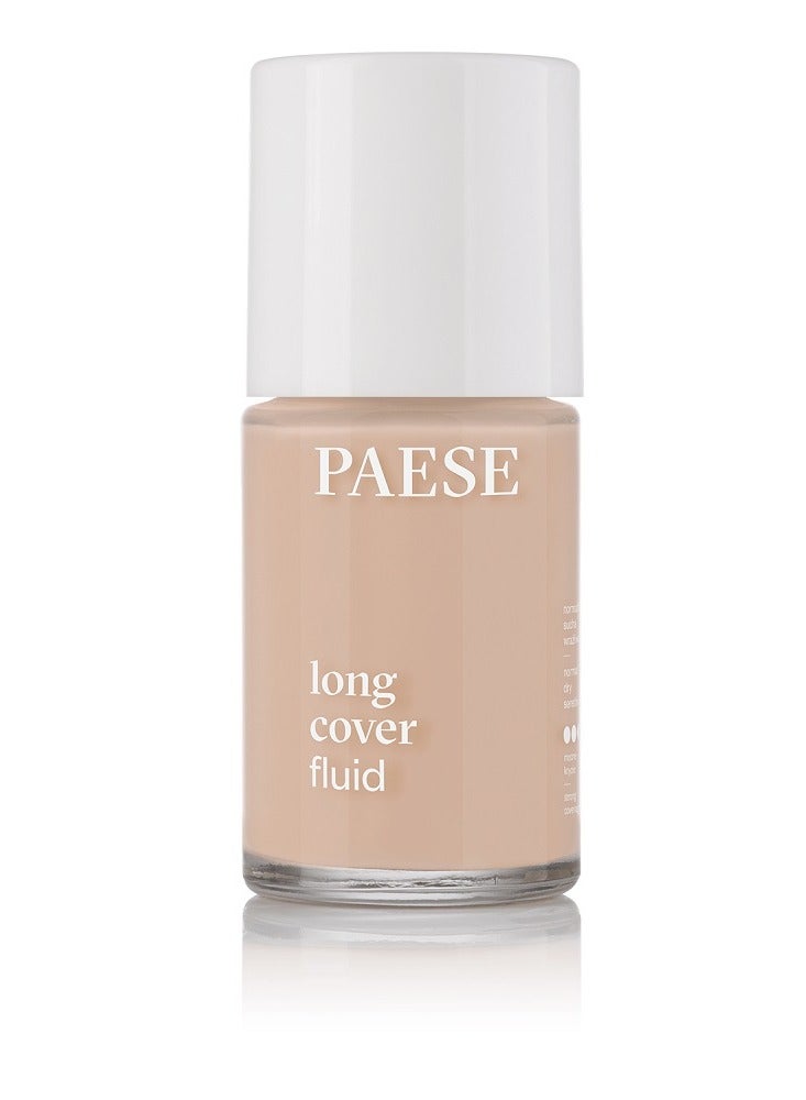 Paese Long Cover Fluid Liquid Foundation, Full Coverage Long Wear Foundation, Vitamin Enriched Hydrating Formula for Sensitive & Dry Skin, Professional Makeup Finish, 02 Natural, 30ml - Image 1