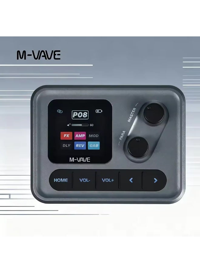 ام- فيفي مضخم صوت جيتار باس صغير الحجم من M-VAVE مزود بشاشة LCD ملونة مقاس 1.54 بوصة، وبطارية 1450 مللي أمبير، وتحكم عبر تطبيق، ومعالج مؤثرات صوتية متعدد الوظائف للاستخدام المكتبي. - Image 1
