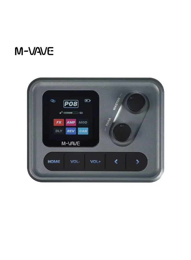 ام- فيفي مضخم صوت جيتار باس صغير الحجم من M-VAVE مزود بشاشة LCD ملونة مقاس 1.54 بوصة، وبطارية 1450 مللي أمبير، وتحكم عبر تطبيق، ومعالج مؤثرات صوتية متعدد الوظائف للاستخدام المكتبي. - Image 4