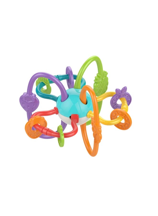 لعبة خشخيشة وعضاضة للأطفال الرضع، تصميم سهل الإمساك، خالية من مادة BPA، لثة تسنين ناعمة، خشخيشة متعددة الملمس والألوان للمواليد الجدد - Image 2