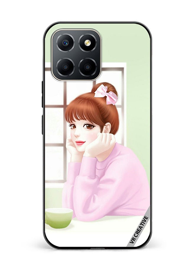 VR CREATIVE Protective Case Cover For Honor X6 Girl Having Tea Design Multicolour - Image 1