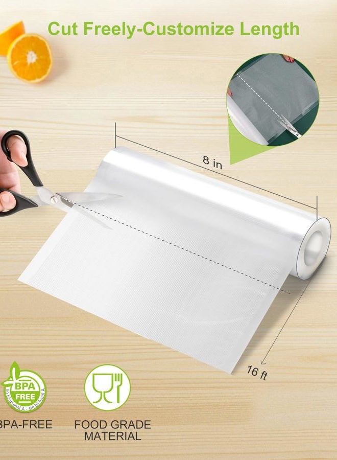 Bonsenkitchen Vacuum Sealer Rolls Bags, 6 Pack 8in*16ft Commercial Grade BPA Free Bag Rolls, Durable Customized Size Food Vac Bags for Storage and Sous Vide Cooking VB20 - Image 2