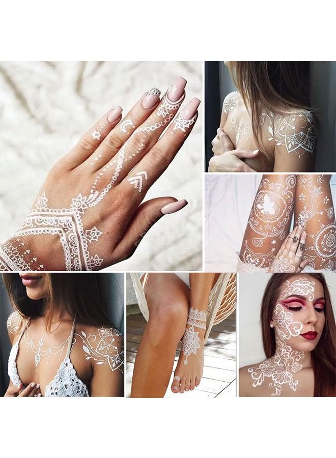 White Waterproof Temporary Tattoo Art Sticker - Image 3