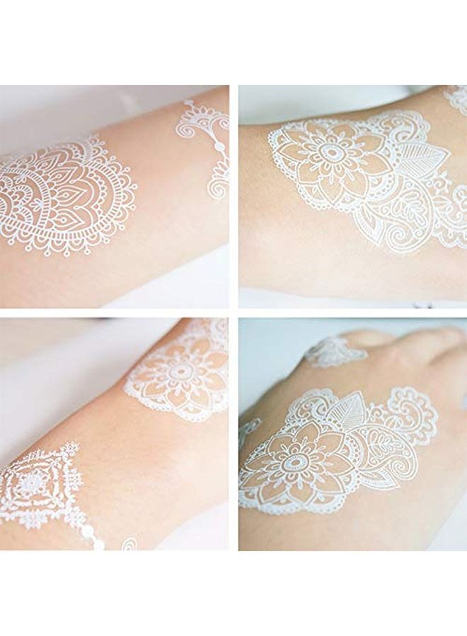 White Waterproof Temporary Tattoo Art Sticker - Image 5