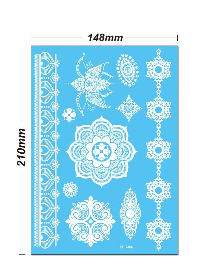 White Waterproof Temporary Tattoo Art Sticker - Image 2
