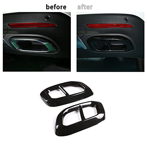 YUECHI Stainless Steel For Mercedes Benz GLE 350 GLE 450 GLC GLS W167 X253 X167 2020 Car Exterior Muffler Exhaust Pipe Tail Cover Trim Accessories (Glossy black) - Image 5