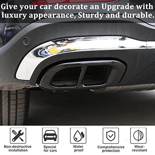 YUECHI Stainless Steel For Mercedes Benz GLE 350 GLE 450 GLC GLS W167 X253 X167 2020 Car Exterior Muffler Exhaust Pipe Tail Cover Trim Accessories (Glossy black) - Image 4