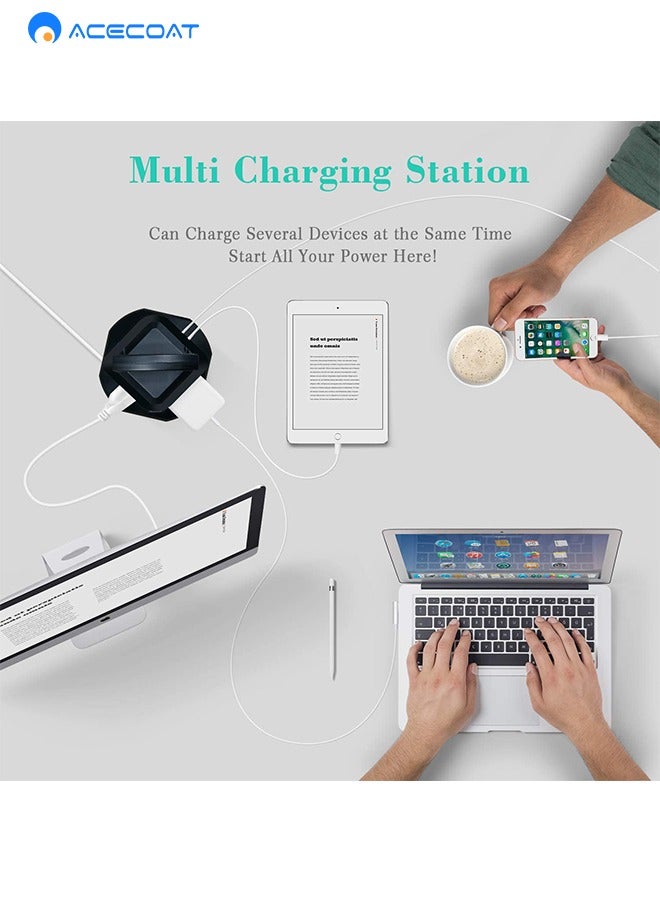 UK Vertical Multi-Outlets With 11 AC Outlets 2 USB Retractable Multifunctional Creative Vertical Power Strip With 2m Extension Cord Porous Universal Smart Socket With Independent Switch 5V 2.1A