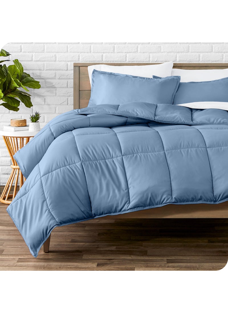 Bare Home Bare Home Comforter Set  KingCalifornia King Size  UltraSoft  Goose Down Alternative  Premium 1800 Series  All Season Warmth KingCal King Coronet Blue 
