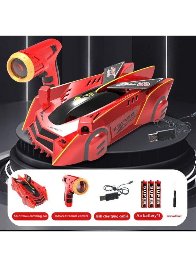 Tiktok's Same Style Children's Light-chasing Wall Climbing Car Infrared Induction Special Effects Rechargeable Four-wheel Drive Drift Remote Control Car Toy-Color:Chasing Light Wall Climbing Car [red] Battery Version (Chinese Sealed Box) - Image 1
