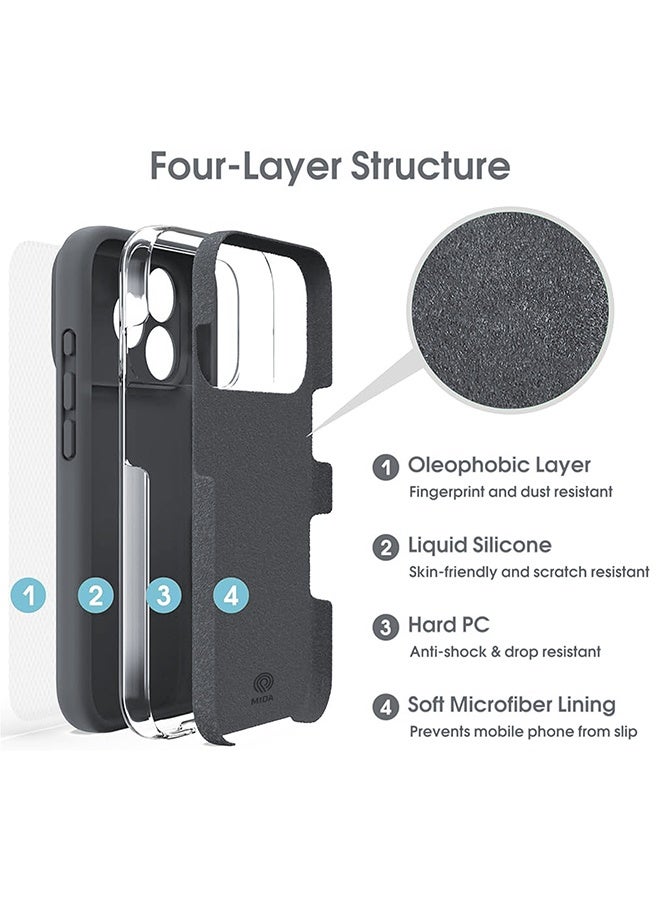 Mida Premium Liquid Silicone Case for iPhone 17 Pro with Full Camera Protection and Microfiber Lining – Soft Touch and Fingerprint Resistant - Image 4