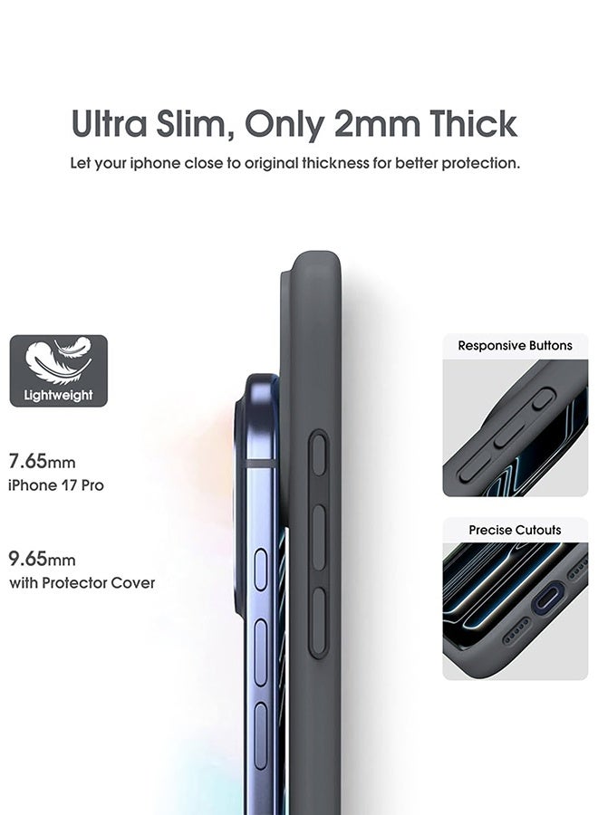 Mida Premium Liquid Silicone Case for iPhone 17 Pro with Full Camera Protection and Microfiber Lining – Soft Touch and Fingerprint Resistant - Image 5