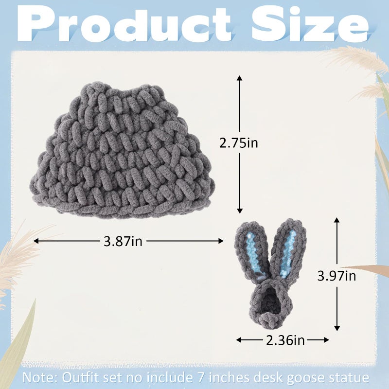 linastu 7inch Rabbit Desk Goose Outfits, Mini Desktop Goose Clothes Desk Goose Accessories Set for Magnetic Goose Statue (Rabbit) - Image 3