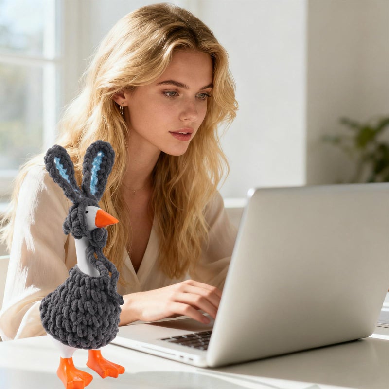 linastu 7inch Rabbit Desk Goose Outfits, Mini Desktop Goose Clothes Desk Goose Accessories Set for Magnetic Goose Statue (Rabbit) - Image 4