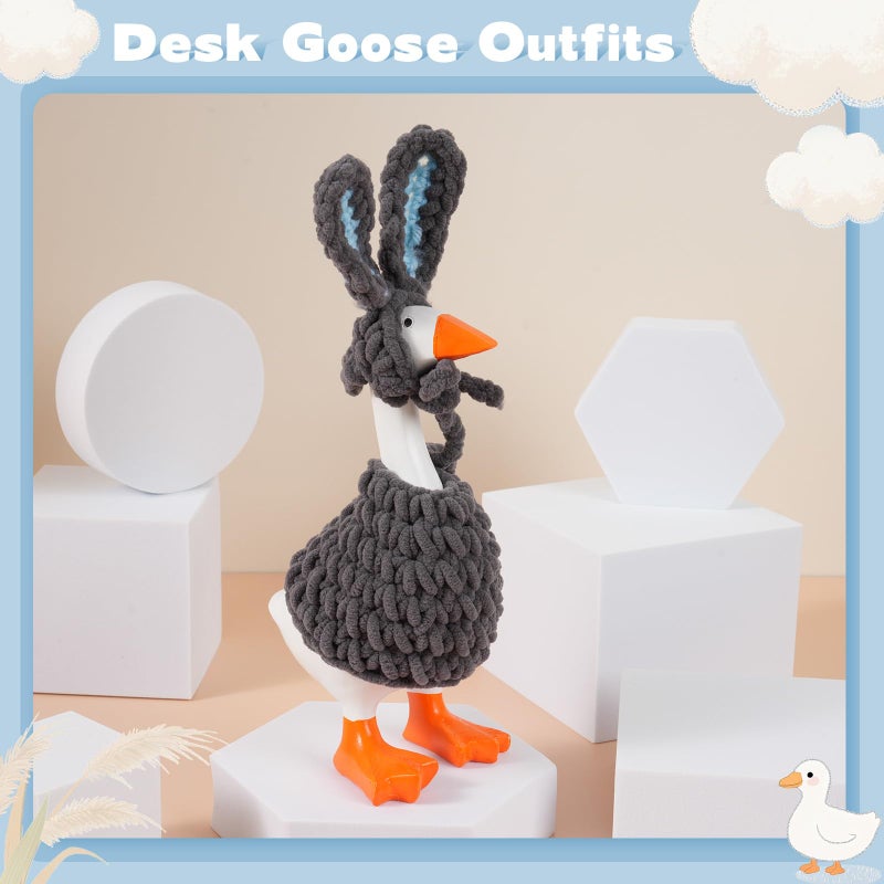 linastu 7inch Rabbit Desk Goose Outfits, Mini Desktop Goose Clothes Desk Goose Accessories Set for Magnetic Goose Statue (Rabbit) - Image 5
