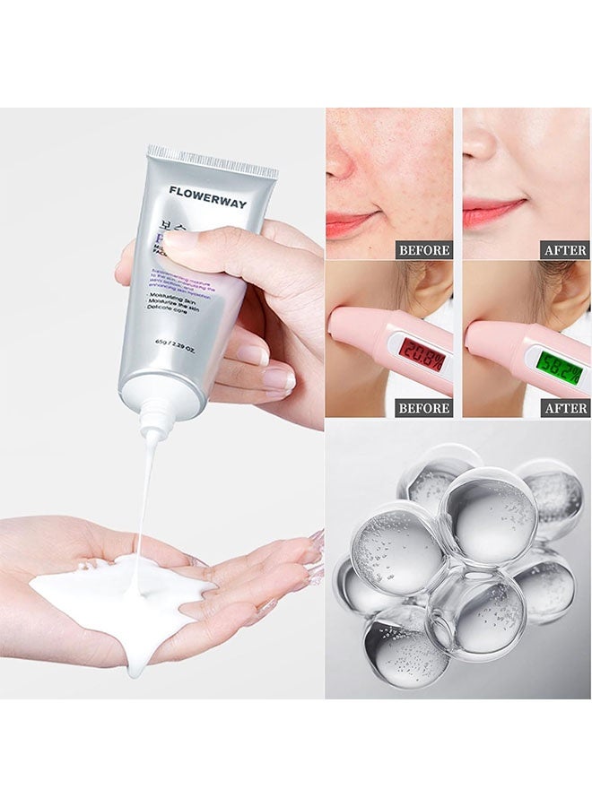 فلاور قناع الوجه بحبيبات الكولاجين كريستال لايت، مجموعة أقنعة تقشير بالليلة لتغليف الكولاجين، قناع شد وتقليل التجاعيد، كولاجين مهدرج لبشرة متوهجة، 65 جرام - Image 5