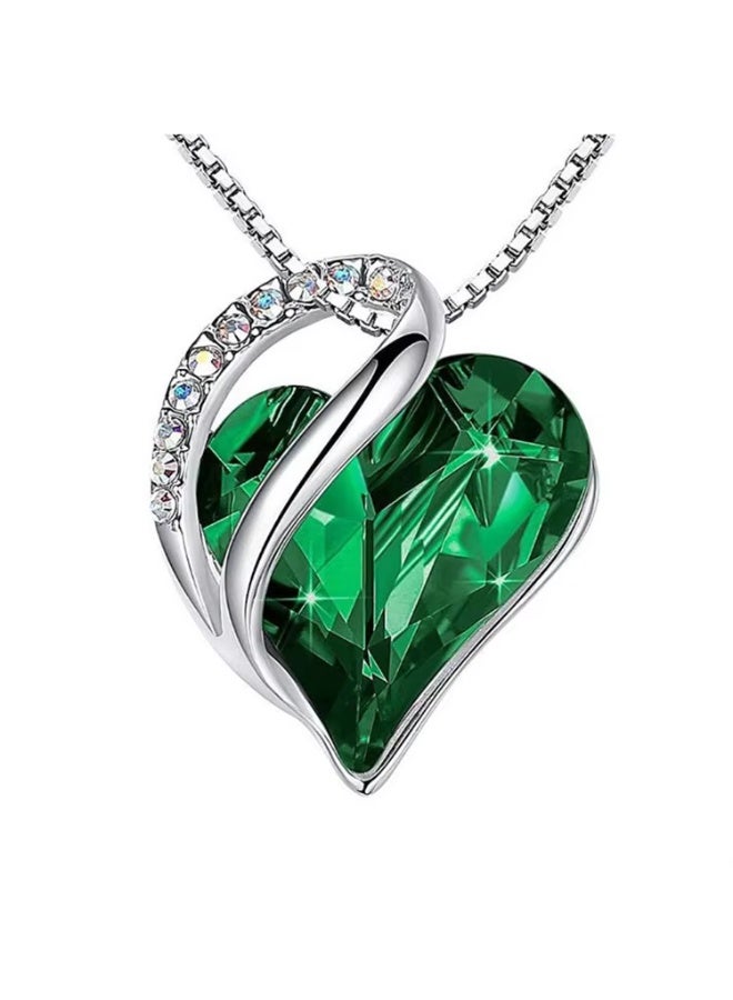 Infinity Love Heart Pendant Necklace with Birthstone Crystals Jewelry Gifts Necklace - Image 5