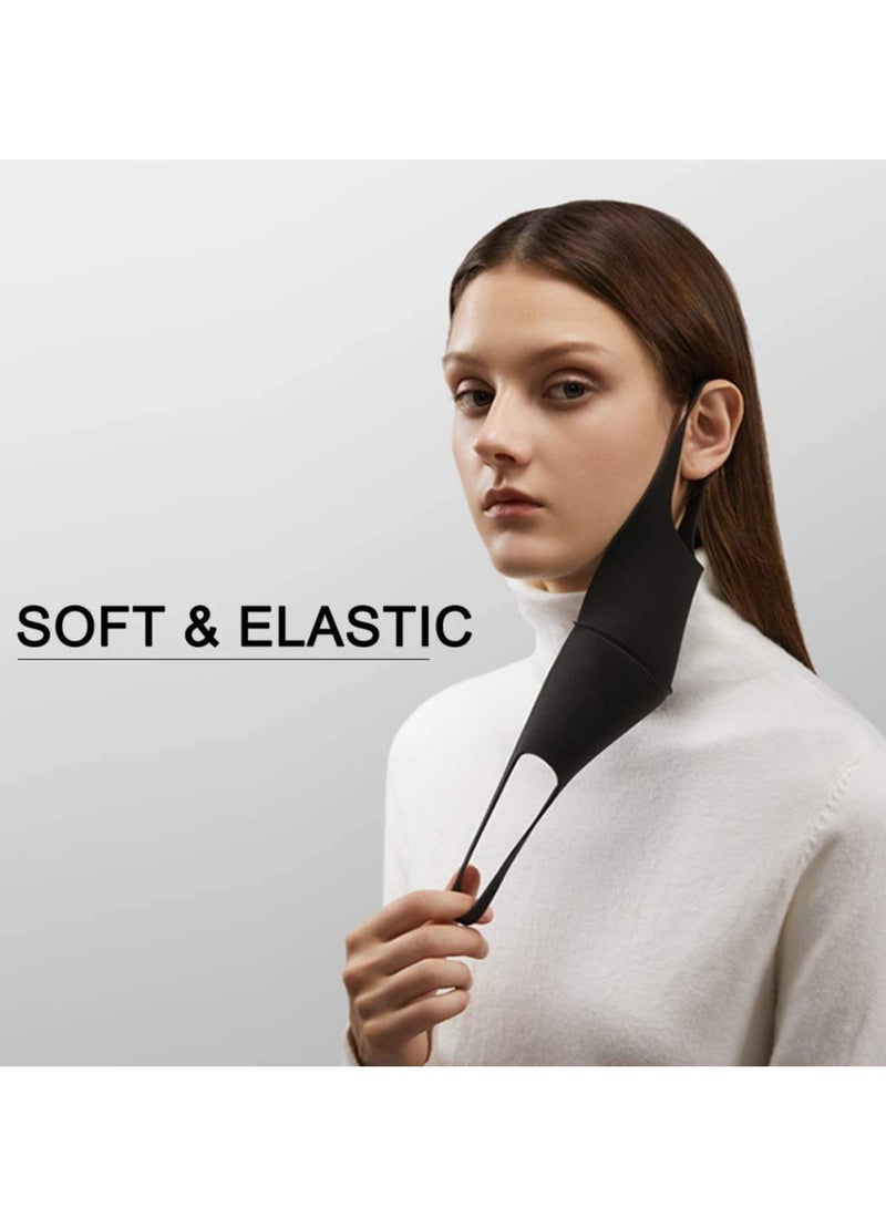 VIUAUAX قناع وجه قابل لإعادة الاستخدام لركوب الدراجات والتخييم والسفر والرياضة (أسود) - عبوة من 4 قطع - Image 2