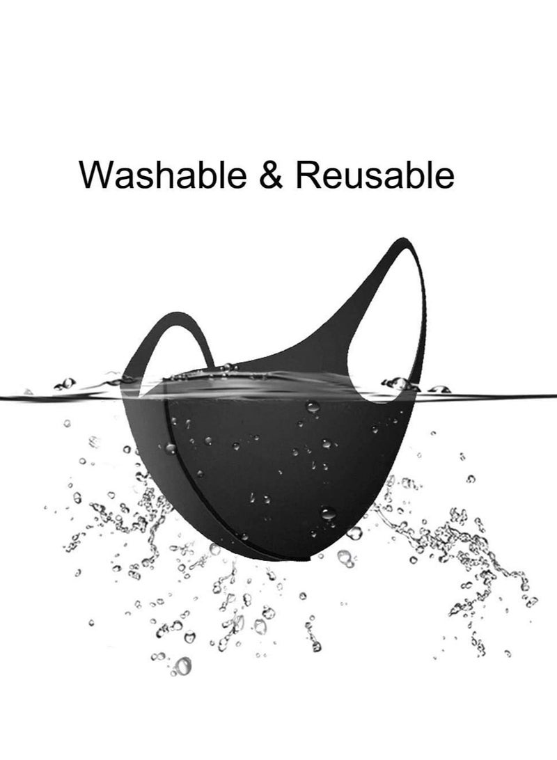 VIUAUAX قناع وجه قابل لإعادة الاستخدام لركوب الدراجات والتخييم والسفر والرياضة (أسود) - عبوة من 4 قطع - Image 5