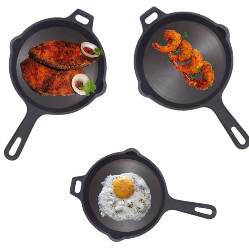 MUD N POT Pre Seasoned cast Iron Dosa Tawa Elegant Roti Pan Heritage Single Handle Vintage Non Seasoning Smooth Finish Naturally Polished Long Handle - Image 2